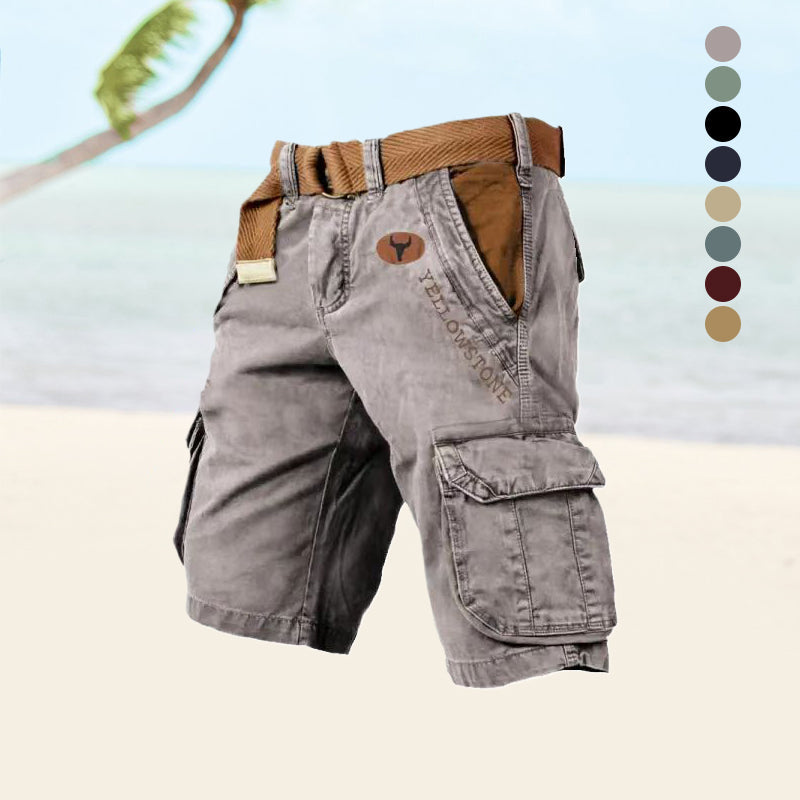 Cargo Shorts Men's Gray Cotton Multi-Pocket – Casual, Outdoor, Everyday Wear · Faylori