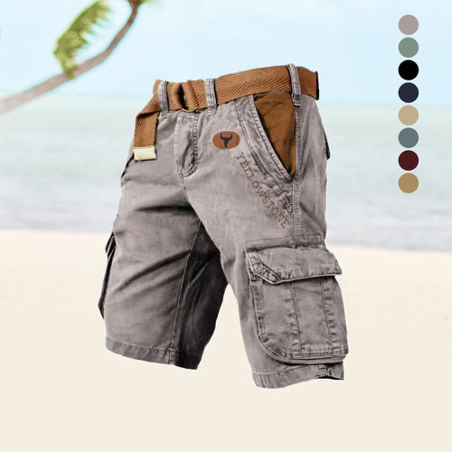 Cargo Shorts Men's Gray Cotton Multi-Pocket – Casual, Outdoor, Everyday Wear · Faylori