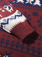 Christmas Hooded Sweater Men's Knit Reindeer Snowflake Fair Isle Pullover – Holiday, Winter, Gift, Casual