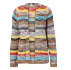 Chunky Knit Cardigan Women's Multicolor Striped Open Front Sweater – Casual, Office, Holiday, Gift