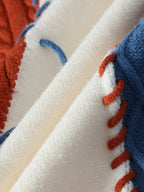 Color Block Knit Sweater Men's Crewneck Cable-Knit Pullover – Casual, Office, Holiday, Gift