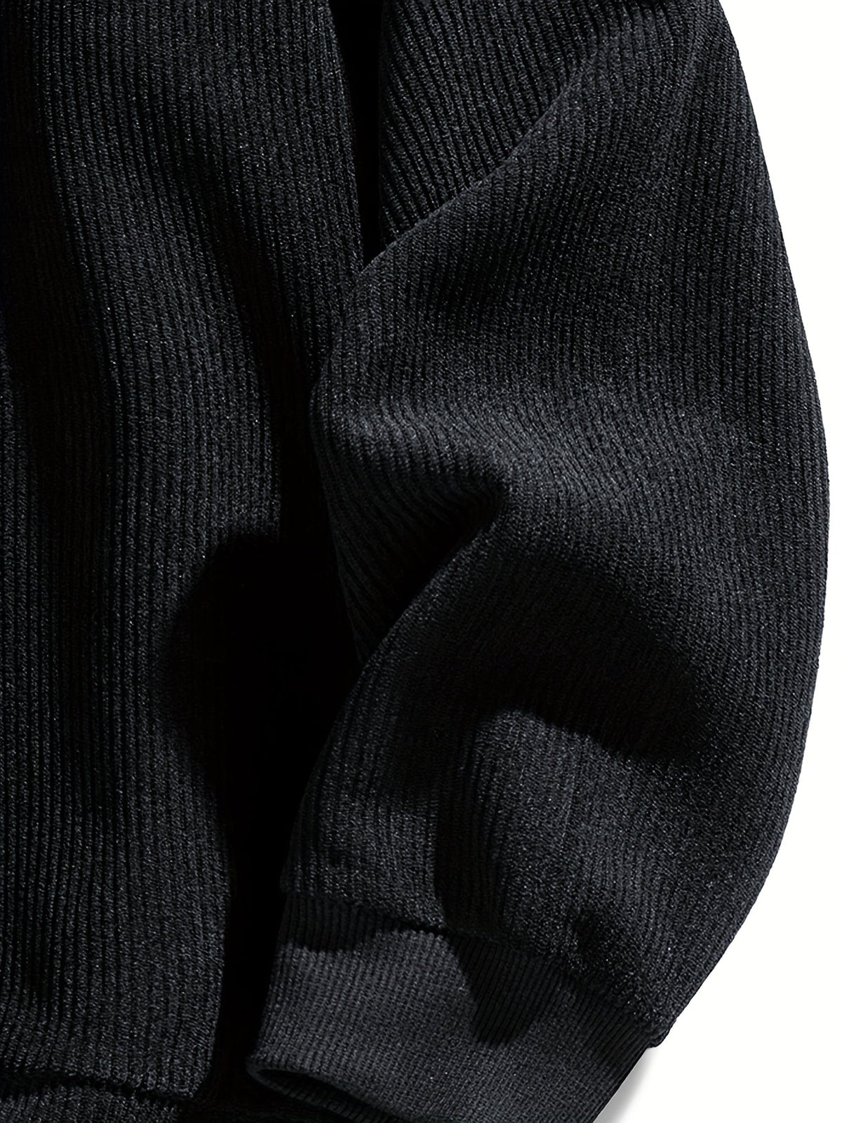 Corduroy Crewneck Sweatshirt Men's Layered Look Dark Gray Long Sleeve – Casual, Office