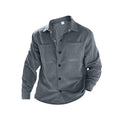 Corduroy Overshirt Jacket Men's Long Sleeve Button-Front Shacket with Chest Pockets – Casual, Office