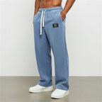 Corduroy Straight-Leg Pants Men's Drawstring Sweatpants Green – Casual, Gift · Faylori