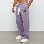 Corduroy Straight-Leg Pants Men's Drawstring Sweatpants Green – Casual, Gift · Faylori