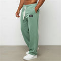Corduroy Straight-Leg Pants Men's Drawstring Sweatpants Green – Casual, Gift · Faylori