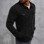 Cotton Trucker Jacket Men's Button-Up Denim Style Green – Casual, Office · Faylori
