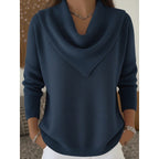 Cowl Neck Sweater Women's Pink Long Sleeve Knit Pullover – Casual, Office · Faylori