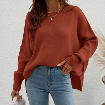 Crew Neck Jumper Women's Loose Fit Knit Sweater – Casual, Office · Faylori