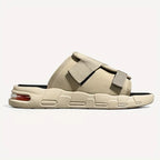Cushioned Slides Adjustable Strap Beige Men's – Casual, Home, Summer, Comfort · Faylori