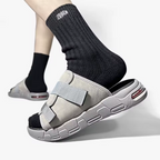 Cushioned Slides Adjustable Strap Beige Men's – Casual, Home, Summer, Comfort · Faylori