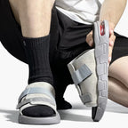 Cushioned Slides Adjustable Strap Beige Men's – Casual, Home, Summer, Comfort · Faylori