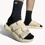 Cushioned Slides Adjustable Strap Beige Men's – Casual, Home, Summer, Comfort · Faylori