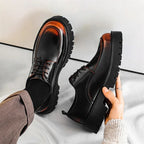 Derby Dress Shoes Men's Black Brown Leather Lace-Up Platform – Office, Casual, Formal, Gift