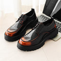 Derby Dress Shoes Men's Black Brown Leather Lace-Up Platform – Office, Casual, Formal, Gift