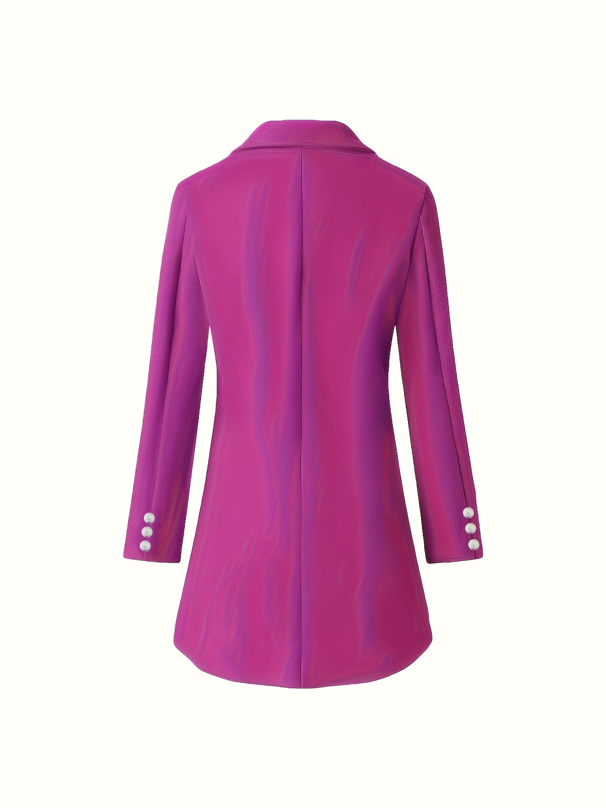 Double-Breasted Longline Coat Women's Lapel Long Sleeve Overcoat – Office, Casual Everyday Outerwear