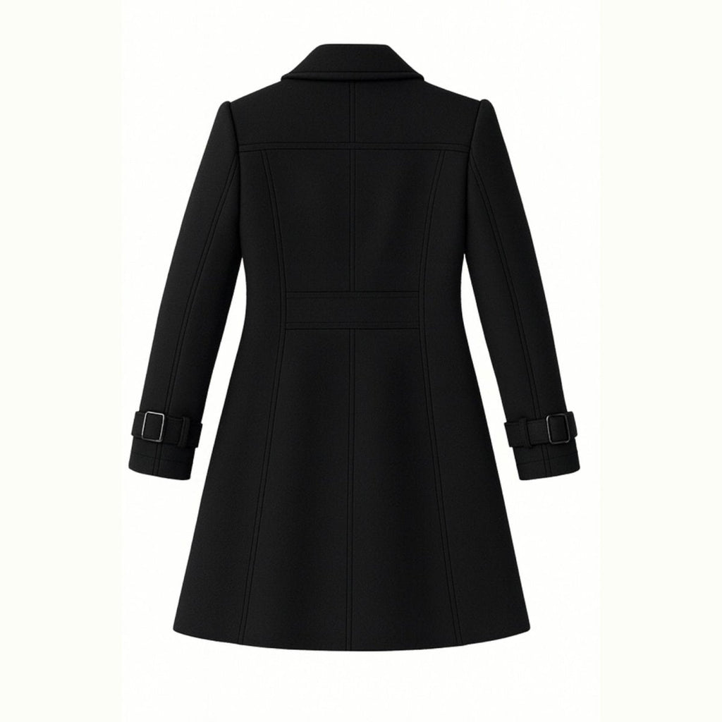 Double-Breasted Trench Coat Women's Notch Lapel Slim Fit Mid-Length Overcoat – Casual, Office, Holiday, Gift