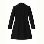 Double-Breasted Trench Coat Women's Notch Lapel Slim Fit Mid-Length Overcoat – Casual, Office, Holiday, Gift