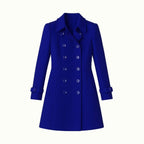 Double-Breasted Trench Coat Women's Notch Lapel Slim Fit Mid-Length Overcoat – Casual, Office, Holiday, Gift