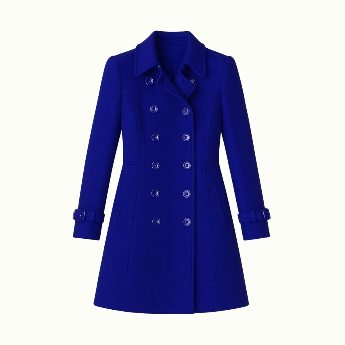Double-Breasted Trench Coat Women's Notch Lapel Slim Fit Mid-Length Overcoat – Casual, Office, Holiday, Gift