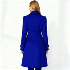 Double-Breasted Trench Coat Women's Notch Lapel Slim Fit Mid-Length Overcoat – Casual, Office, Holiday, Gift