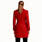 Double-Breasted Trench Coat Women's Notch Lapel Slim Fit Mid-Length Overcoat – Casual, Office, Holiday, Gift