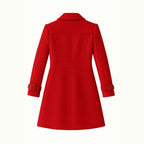 Double-Breasted Trench Coat Women's Notch Lapel Slim Fit Mid-Length Overcoat – Casual, Office, Holiday, Gift