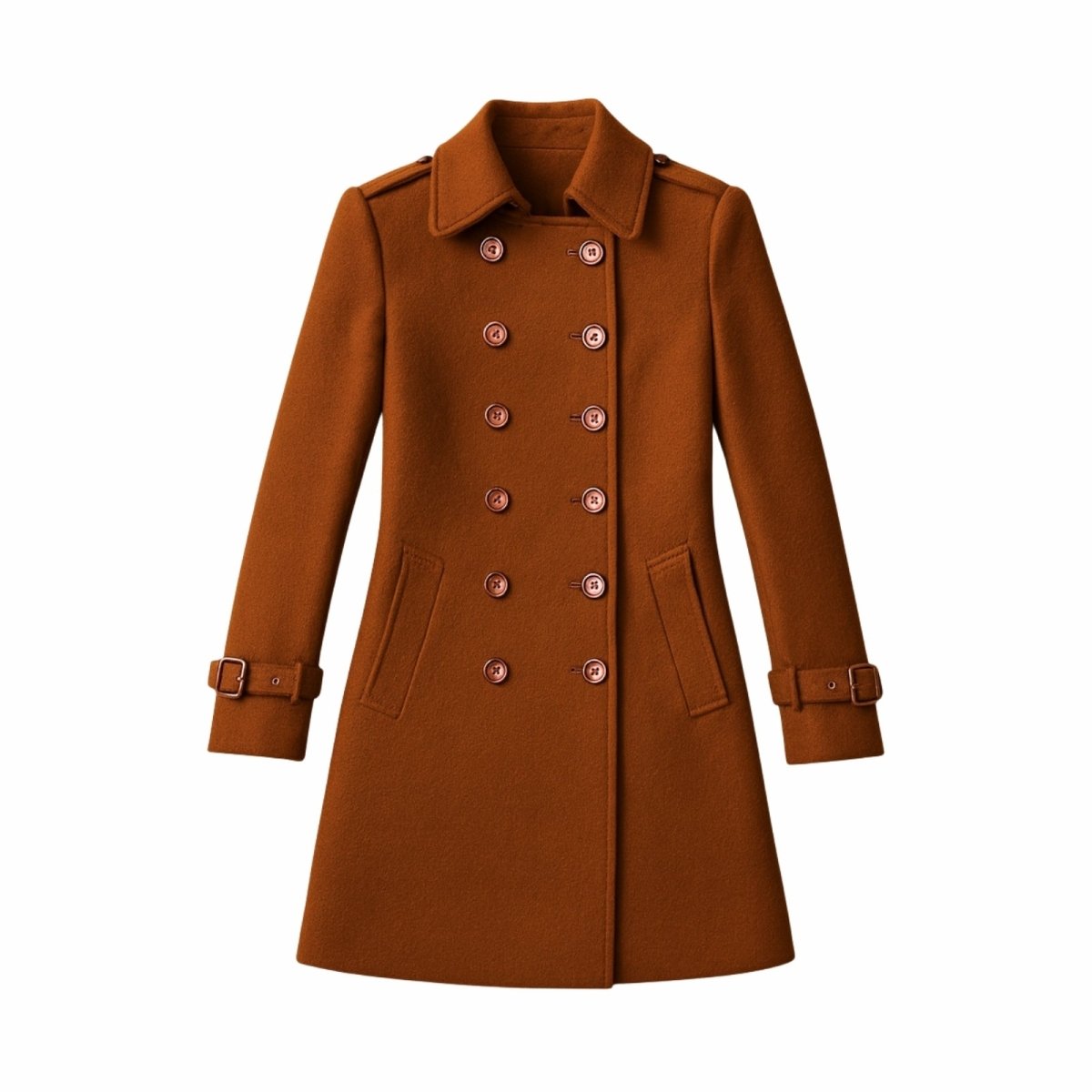 Double-Breasted Trench Coat Women's Notch Lapel Slim Fit Mid-Length Overcoat – Casual, Office, Holiday, Gift