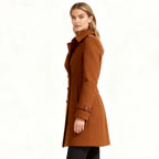 Double-Breasted Trench Coat Women's Notch Lapel Slim Fit Mid-Length Overcoat – Casual, Office, Holiday, Gift