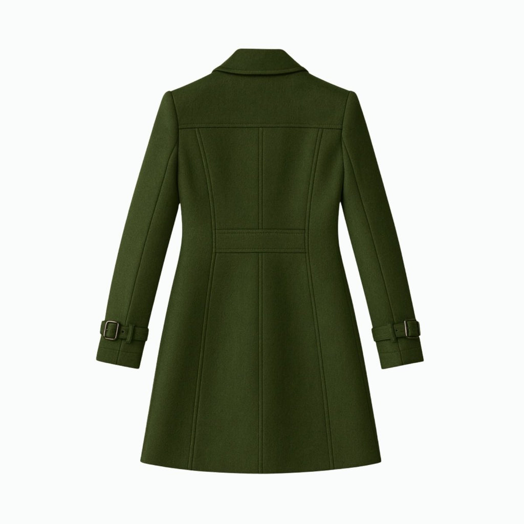 Double-Breasted Trench Coat Women's Notch Lapel Slim Fit Mid-Length Overcoat – Casual, Office, Holiday, Gift