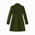 Double-Breasted Trench Coat Women's Notch Lapel Slim Fit Mid-Length Overcoat – Casual, Office, Holiday, Gift