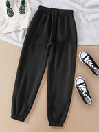 Drawstring Joggers Gray Relaxed Fit Sweatpants Women's with Pockets – Casual, Loungewear