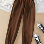 Drawstring Joggers Gray Relaxed Fit Sweatpants Women's with Pockets – Casual, Loungewear
