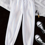 Drawstring Joggers Gray Relaxed Fit Sweatpants Women's with Pockets – Casual, Loungewear