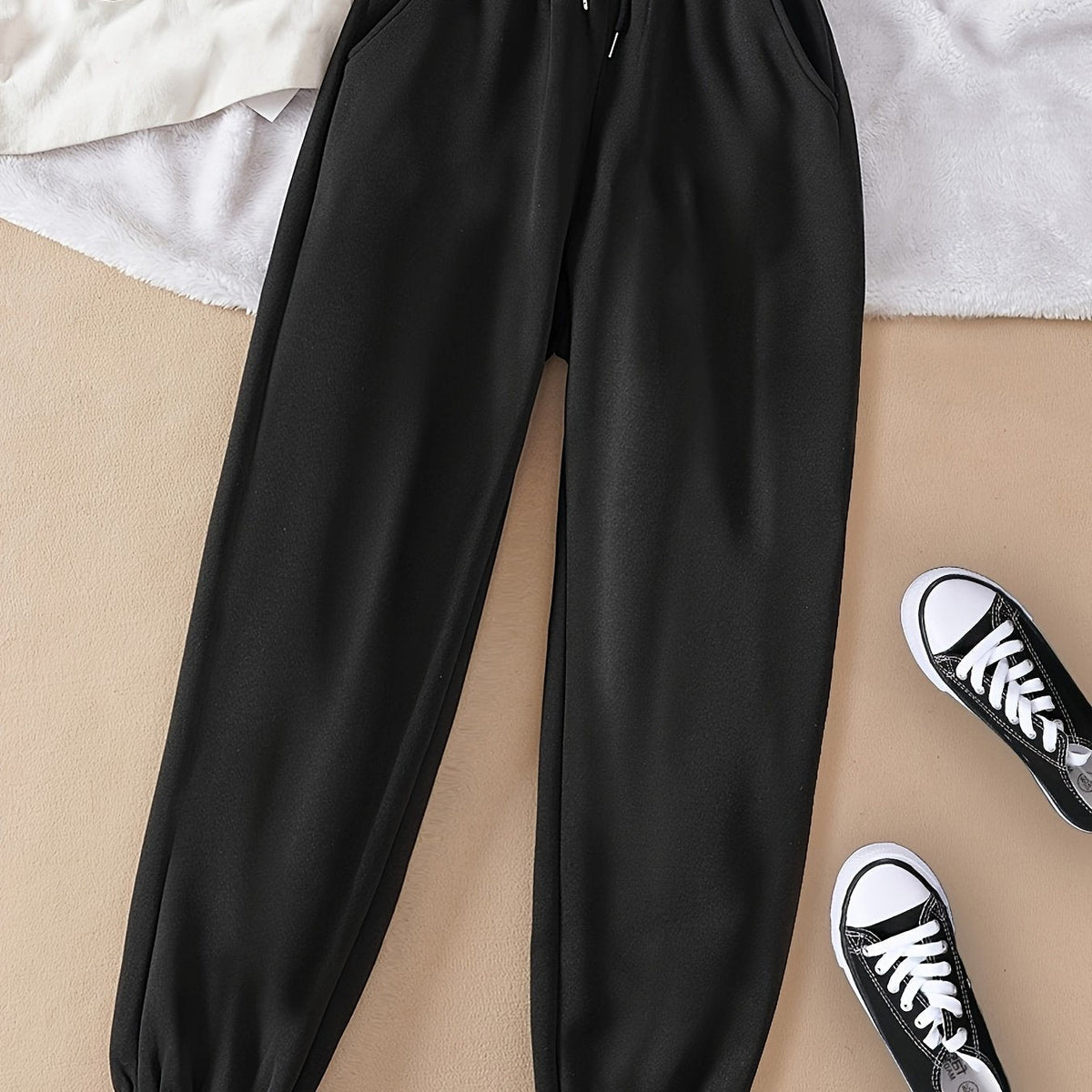Drawstring Joggers Gray Relaxed Fit Sweatpants Women's with Pockets – Casual, Loungewear