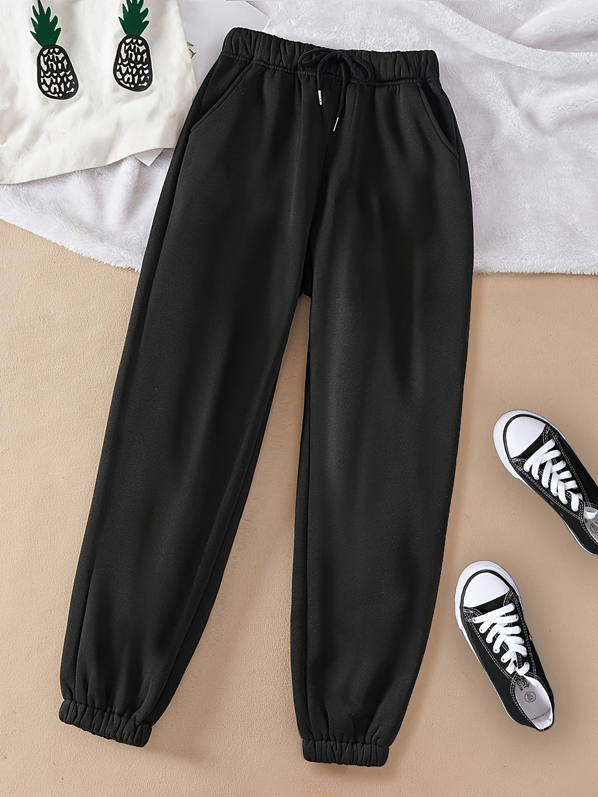 Drawstring Joggers Gray Relaxed Fit Sweatpants Women's with Pockets – Casual, Loungewear