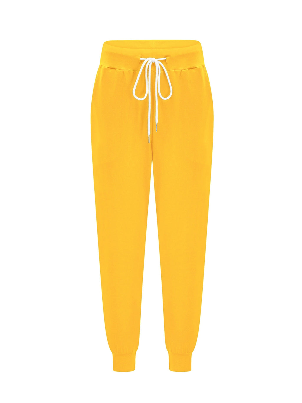 Drawstring Joggers Women's Tapered Sweatpants with Pockets Yellow – Casual, Loungewear