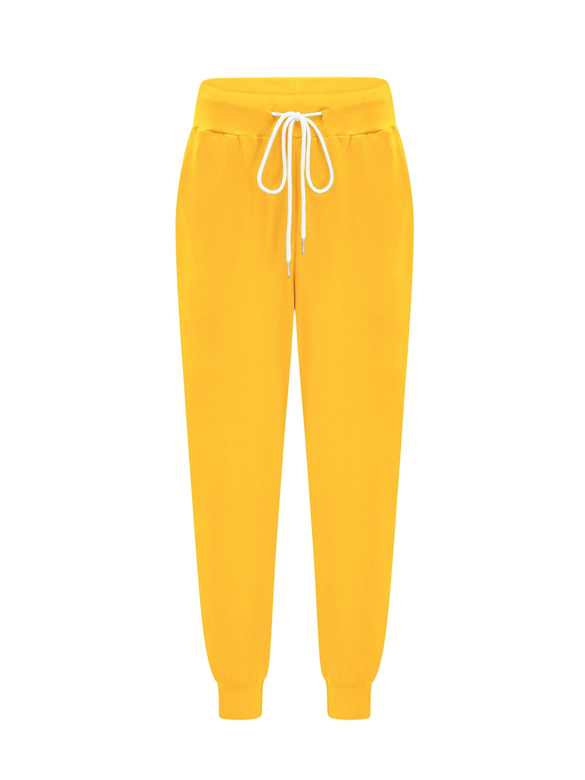 Drawstring Joggers Women's Tapered Sweatpants with Pockets Yellow – Casual, Loungewear