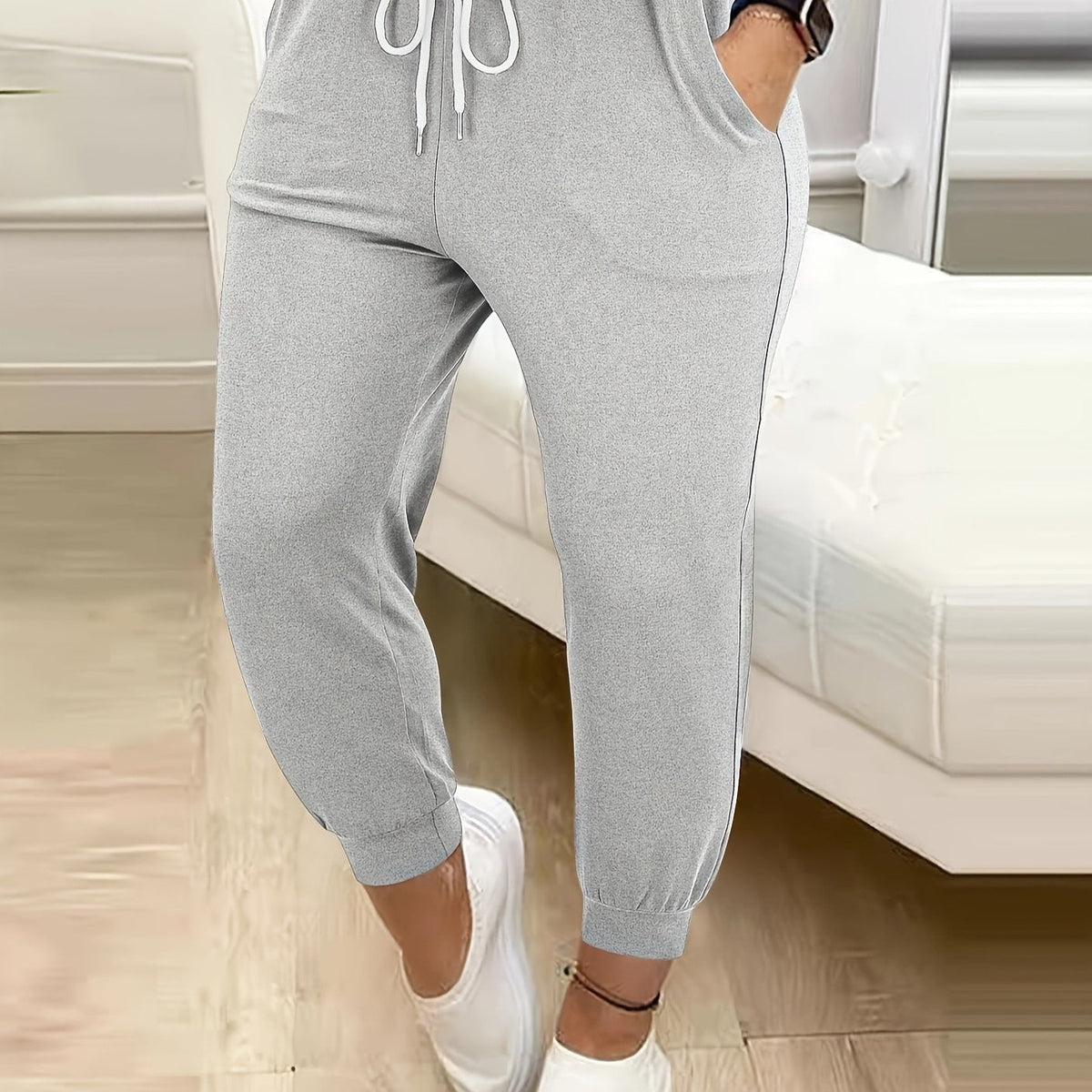 Drawstring Joggers Women's Tapered Sweatpants with Pockets Yellow – Casual, Loungewear