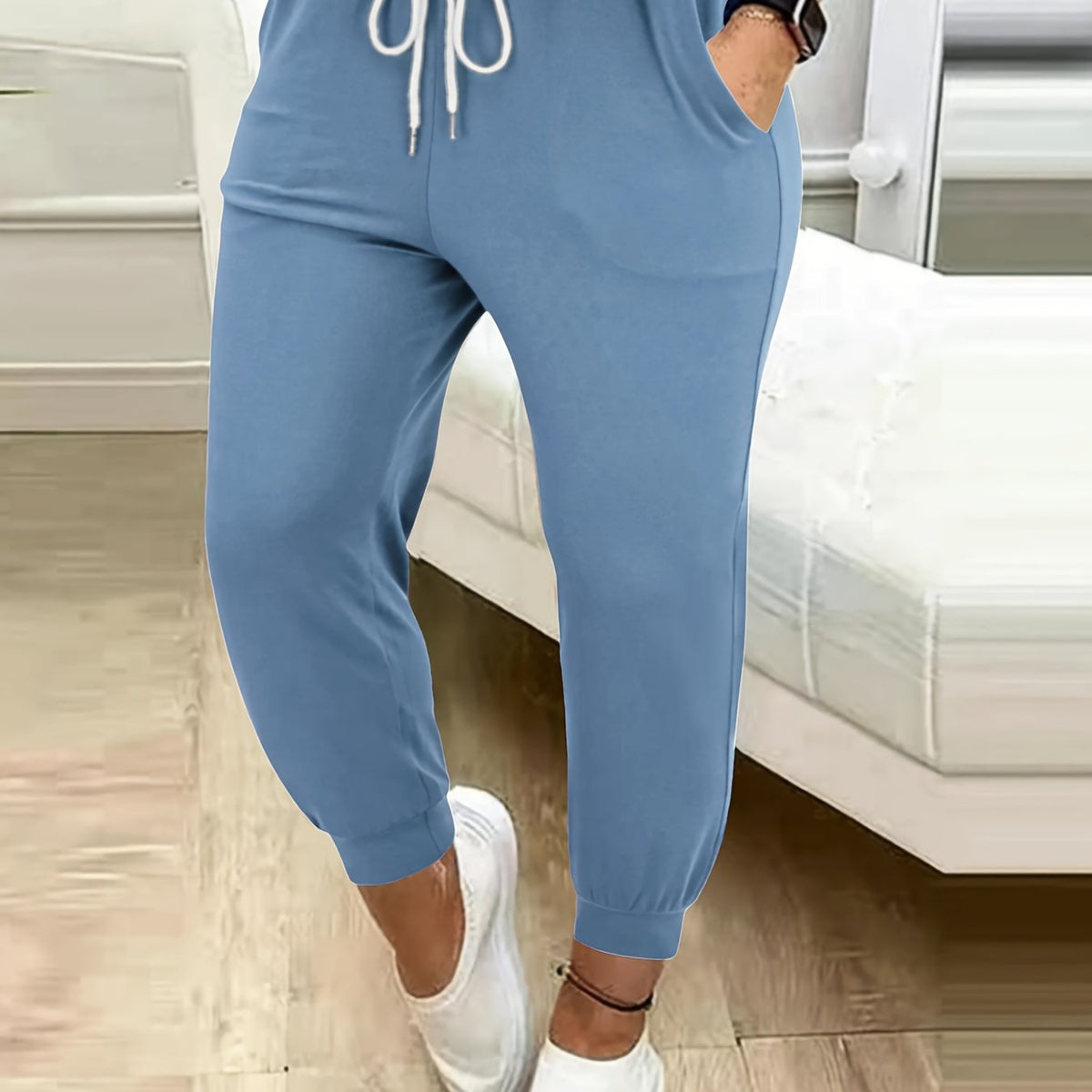 Drawstring Joggers Women's Tapered Sweatpants with Pockets Yellow – Casual, Loungewear