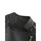 Faux Leather Biker Jacket Women's Black Zip-Up Moto Jacket – Casual, Office, Gift