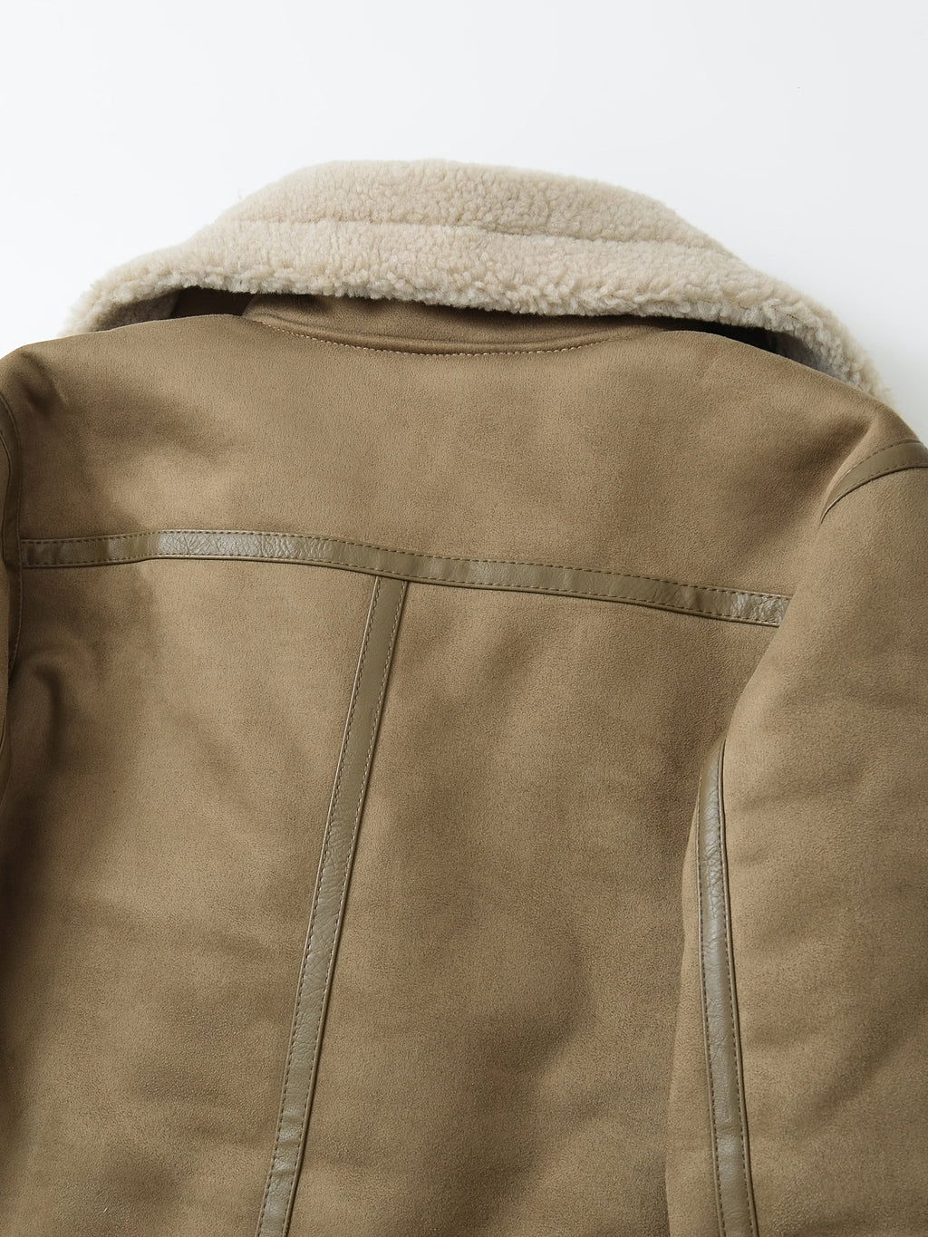 Faux Suede Aviator Jacket Women's Belted Sherpa Collar Moto Coat – Casual, Winter Gift
