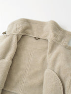 Faux Suede Aviator Jacket Women's Belted Sherpa Collar Moto Coat – Casual, Winter Gift