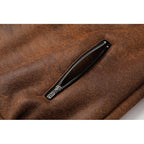 Faux Suede Sherpa Fleece Winter Jacket Men's Brown Lapel Zip-Up – Casual, Warm Outerwear