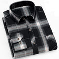 Flannel Plaid Shirt Men's Long Sleeve Button-Up Checked Overshirt with Chest Pocket – Casual, Office