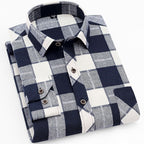 Flannel Plaid Shirt Men's Red Black Check Long Sleeve Button-Up – Casual, Office