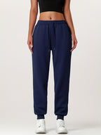 Fleece Cuffed Joggers Women's Drawstring Sweatpants Elastic Waist – Casual, Home Loungewear, Gift