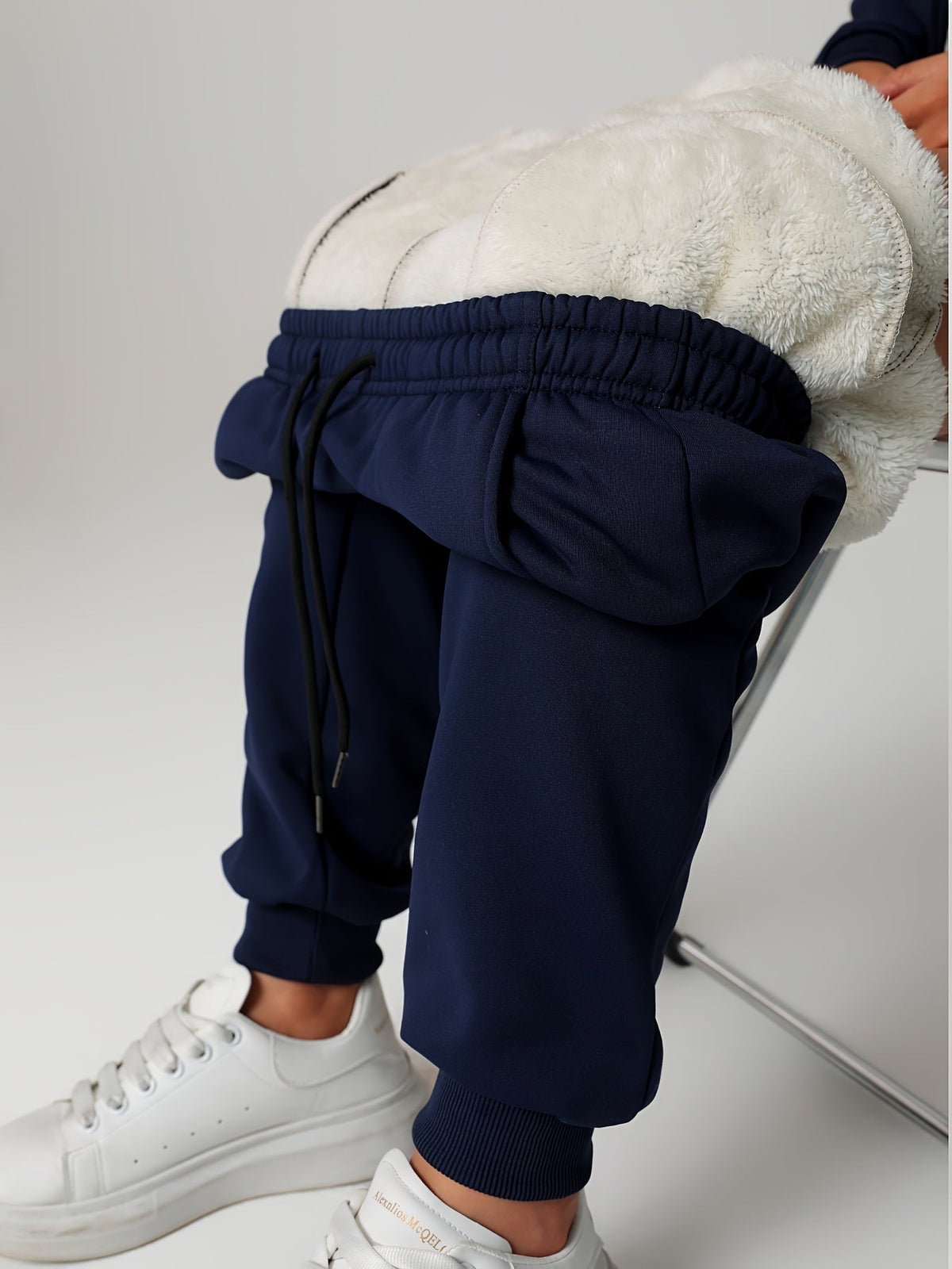 Fleece Cuffed Joggers Women's Drawstring Sweatpants Elastic Waist – Casual, Home Loungewear, Gift