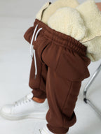 Fleece Cuffed Joggers Women's Drawstring Sweatpants Elastic Waist – Casual, Home Loungewear, Gift