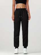 Fleece Cuffed Joggers Women's Drawstring Sweatpants Elastic Waist – Casual, Home Loungewear, Gift